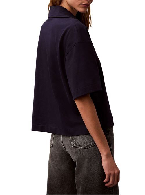 Polo blu in cotone Calvin Klein Jeans | LV047B209GRNV